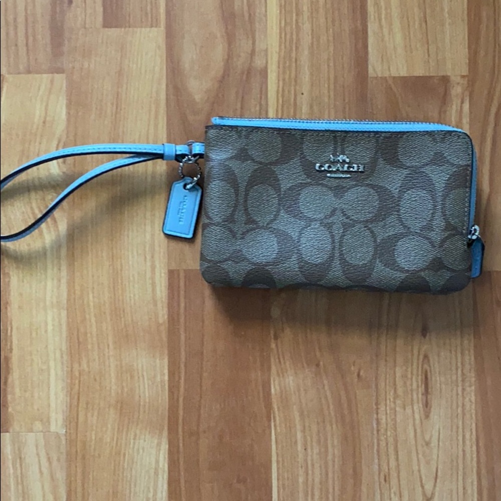 Double Zipper Coach Wristlet